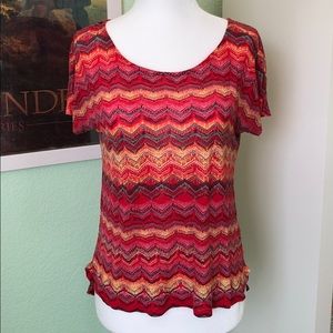 Ella Moss Multi-Color Zigzag Stripe Tee
